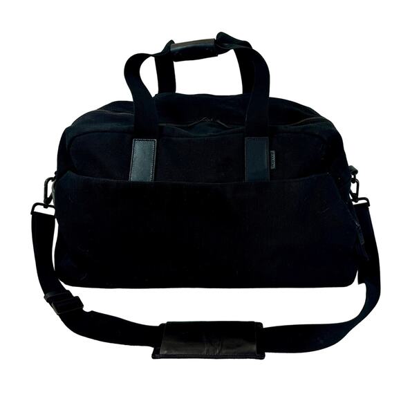 Away Travel Duffle Bag Weekender Black Canvas Leather Trim Carry On Luggage 20" - Picture 1 of 16